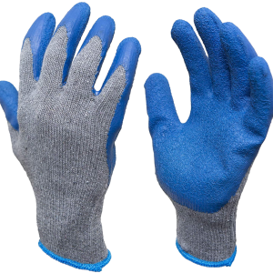 10 Gauge Cotton Liner Blue Latex Coated Anti Slip Work Gloves