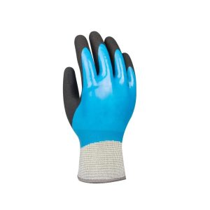 13G Double Smooth Nitrile Work Gloves Waterproof Abrasion and Oil Resistant Knitted Cuff