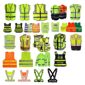 5XL Two-Tone Safety Vest Short Sleeve Softshell Jacket Tricot Mesh Fabric Work Shirt Reflection Triangle Polyester