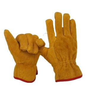 Cow Split Leather Abrasion Resistant Welding Gloves for TIG Driving 4 Seasons