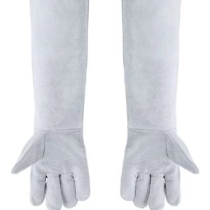 Cowhide Leather Long Cuff Gauntlet Anti-Cut Puncture Resistant Welding Gloves
