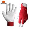 Custom Design Pigskin Flexible Work Gloves Corduroy Back Abrasion Puncture Resistant 01