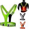 Custom Logo ANSI Class 1 LED Reflective Safety Vest for Night Walking Cycling Running 01