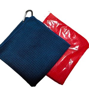 Custom Logo Microfiber Waffle Golf Towel - Soft Lightweight Absorbent with Clip