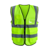 Custom Printed Logo High Vis Road Safety Vest Multi Pockets Workwear 01