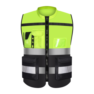 Customizable High Visibility Reflective Safety Jacket with Multiple Pockets