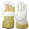 Guantes de trabajo para la construcción, resistentes, con palma de cuero de grano de vaca y dorso de algodón transpirable 01