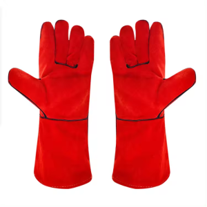 Emboson Lederschweißerhandschuhe, schnittfest, feuerfest, hochtemperaturbeständig, Rindsleder WG001