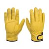 Goatskin Leather Driver Gloves Waterproof Soft Safety Touch Screen Cycling Fishing Winter 01