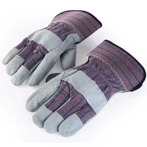 Heavy Duty Cowhide Split Leather Safety Gloves Abrasion Resistant Industrial Work
