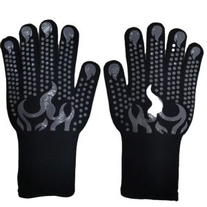 Guantes de cocina antideslizantes para barbacoa con puño largo, resistentes al calor y antideslizantes para cocinar y hornear.