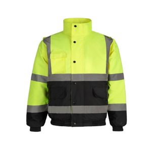 Wasserdichte Arbeitskleidung aus Oxford-Gewebe mit hoher Sichtbarkeit, fluoreszierende Winterreflektierende Jacke, individuelle Sicherheitsausstattung
