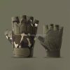 PU Patch Synthetic Leather Palm Camouflage Flexi Glove Puncture Resistant Half Finger 01