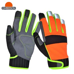 Guantes de trabajo de neopreno elástico con puño repujado y compatibles con pantallas táctiles, venta al por mayor
