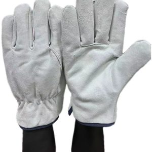 Wholesale Winter Driver Gloves Leather Industrial Safety Working Cotton Lining