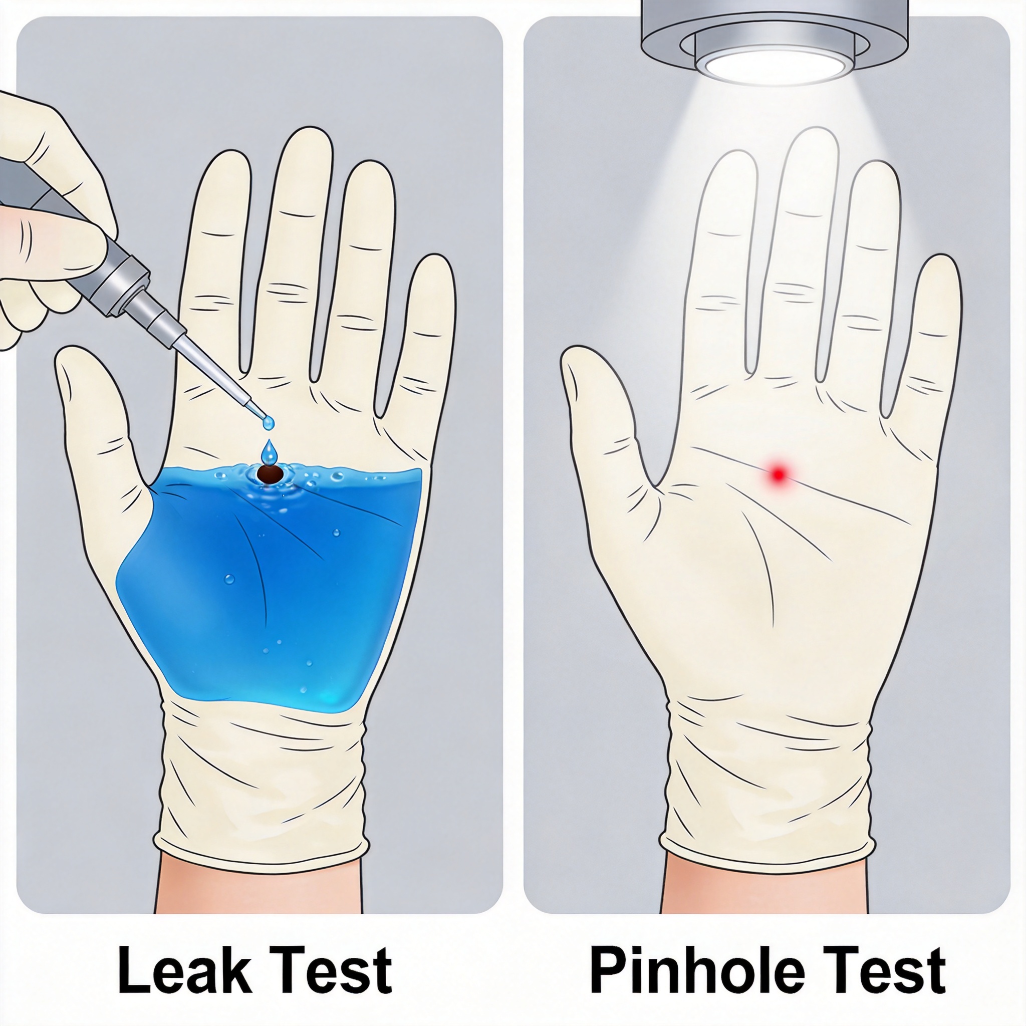 Comparison table of leak test and pinhole test methods