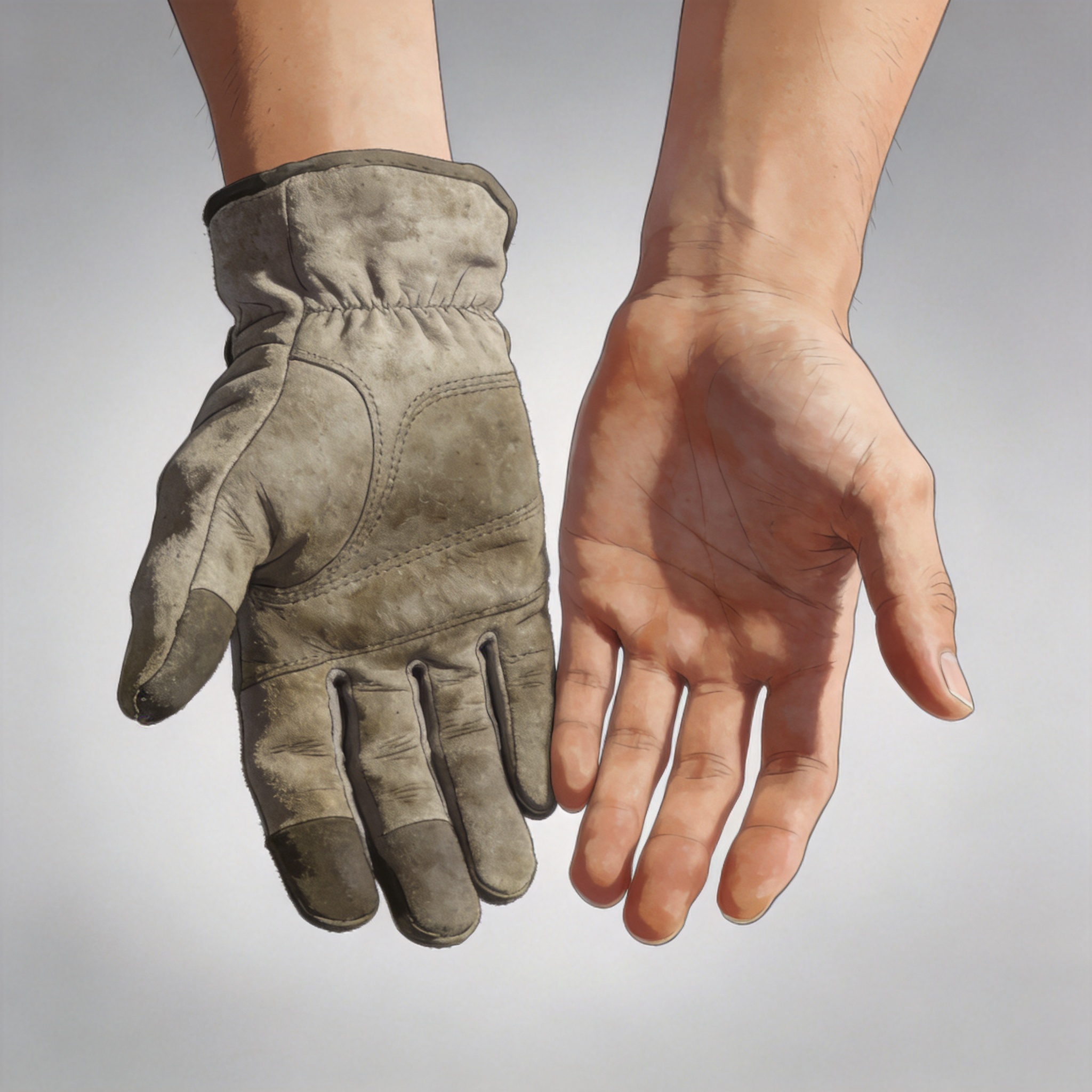 Comparison of breathable knit gloves versus sweaty leather gloves
